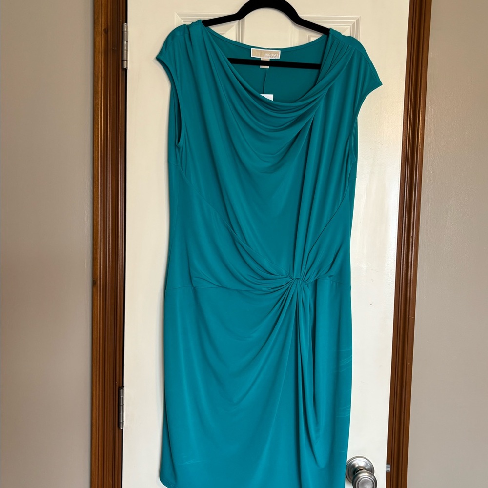 🌟NWT🌟Michael Kors Teal Draped Midi Dress